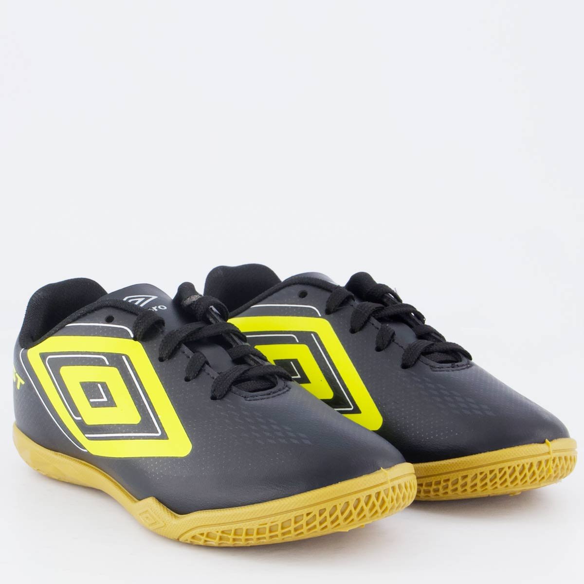 Chuteira Umbro Fast II Juvenil Futsal Preta e Amarelo Preto 2