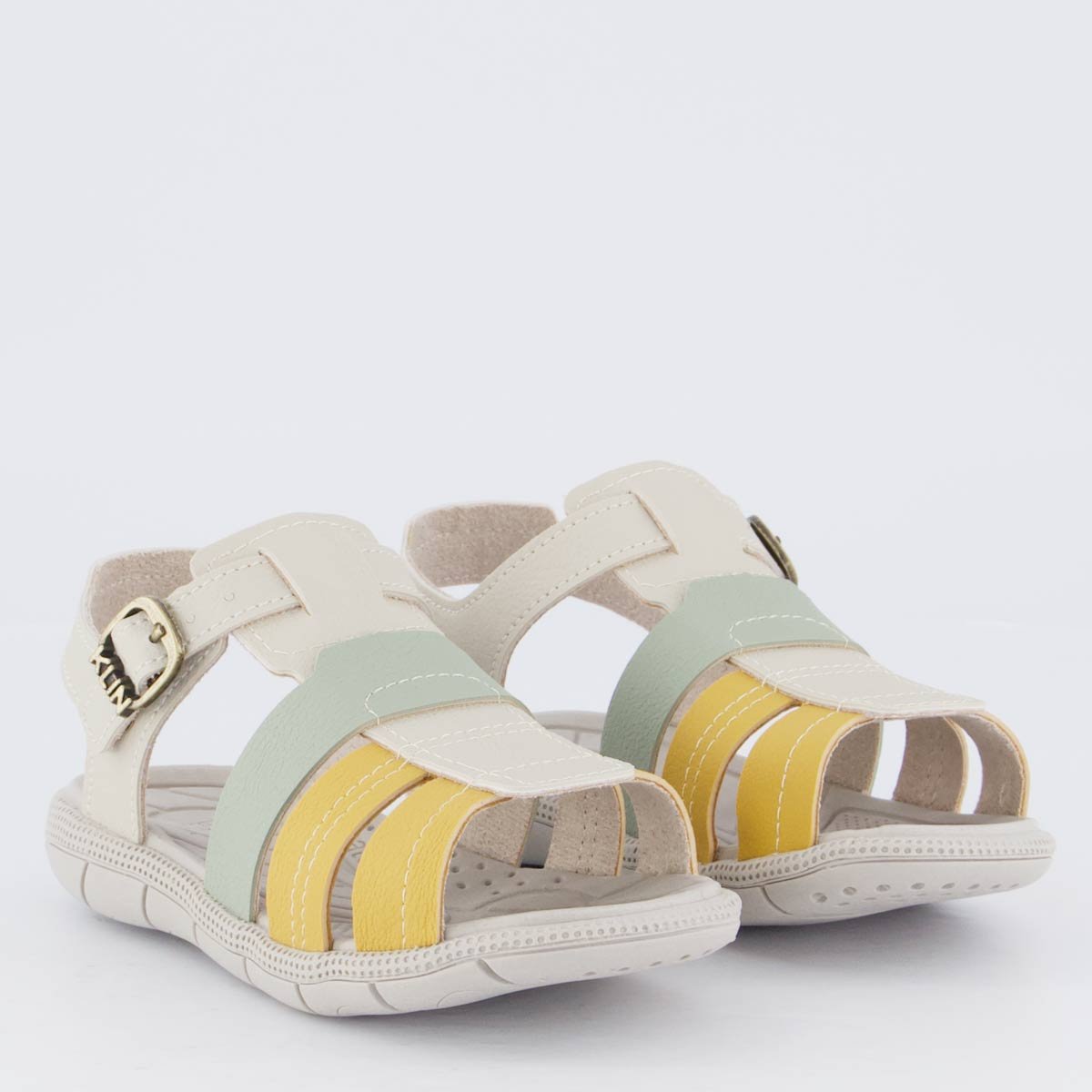 Sandália Klin Tic Tac Infantil Bege Cinza 2