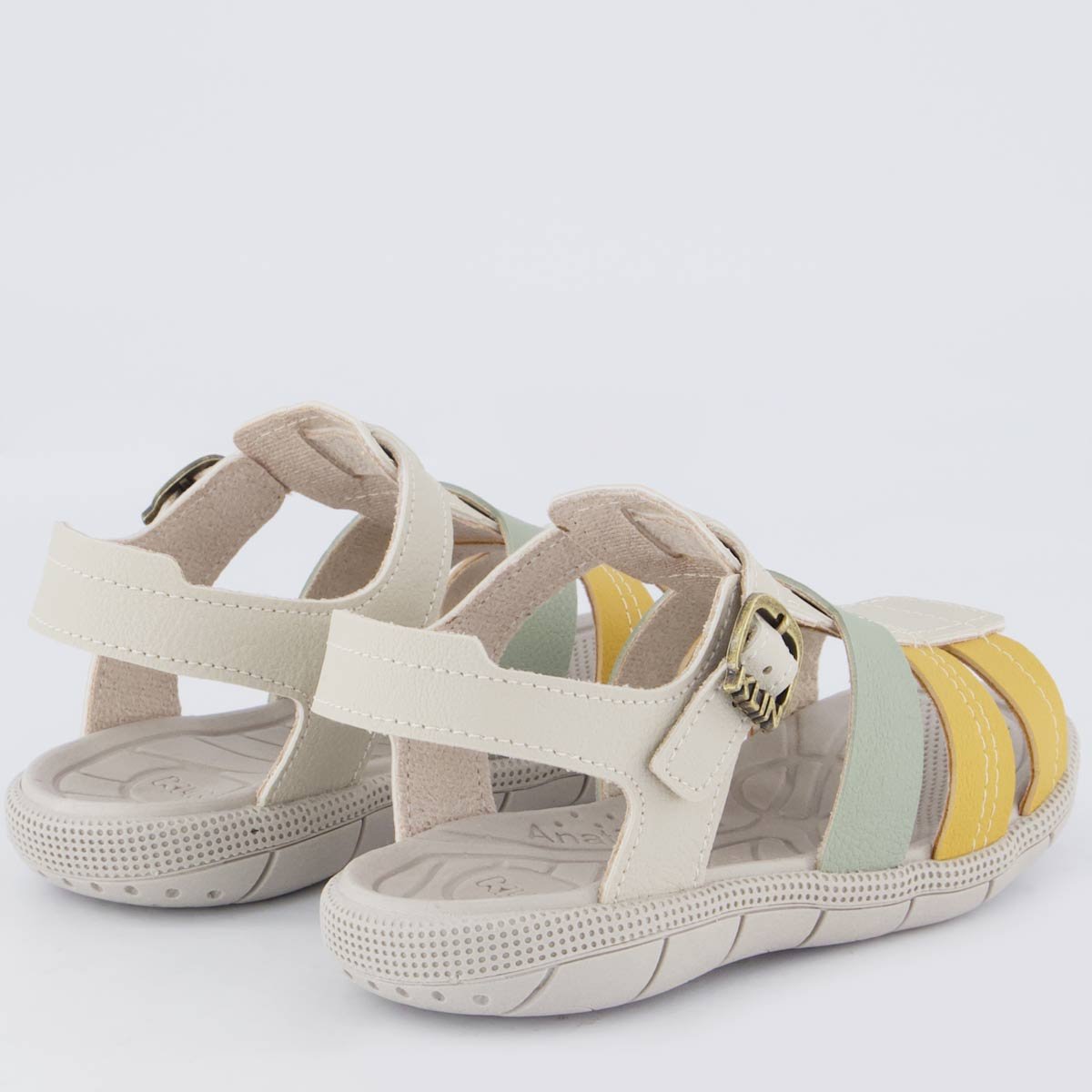 Sandália Klin Tic Tac Infantil Bege Cinza 3