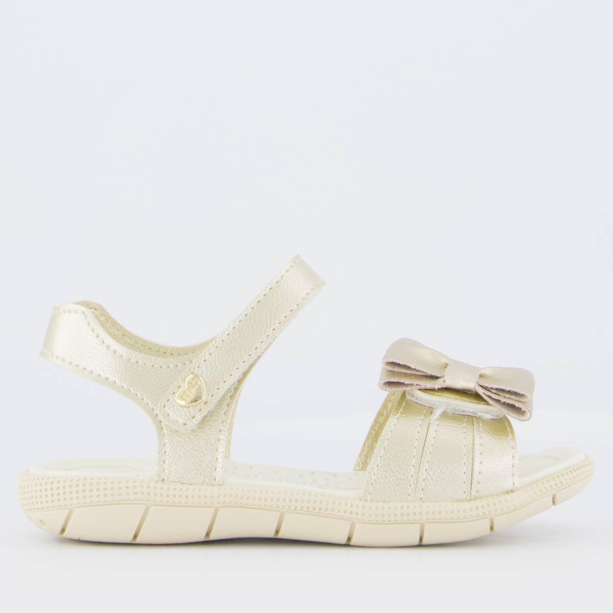 Sandália Klin Tic Tac Infantil Dourada e Branca