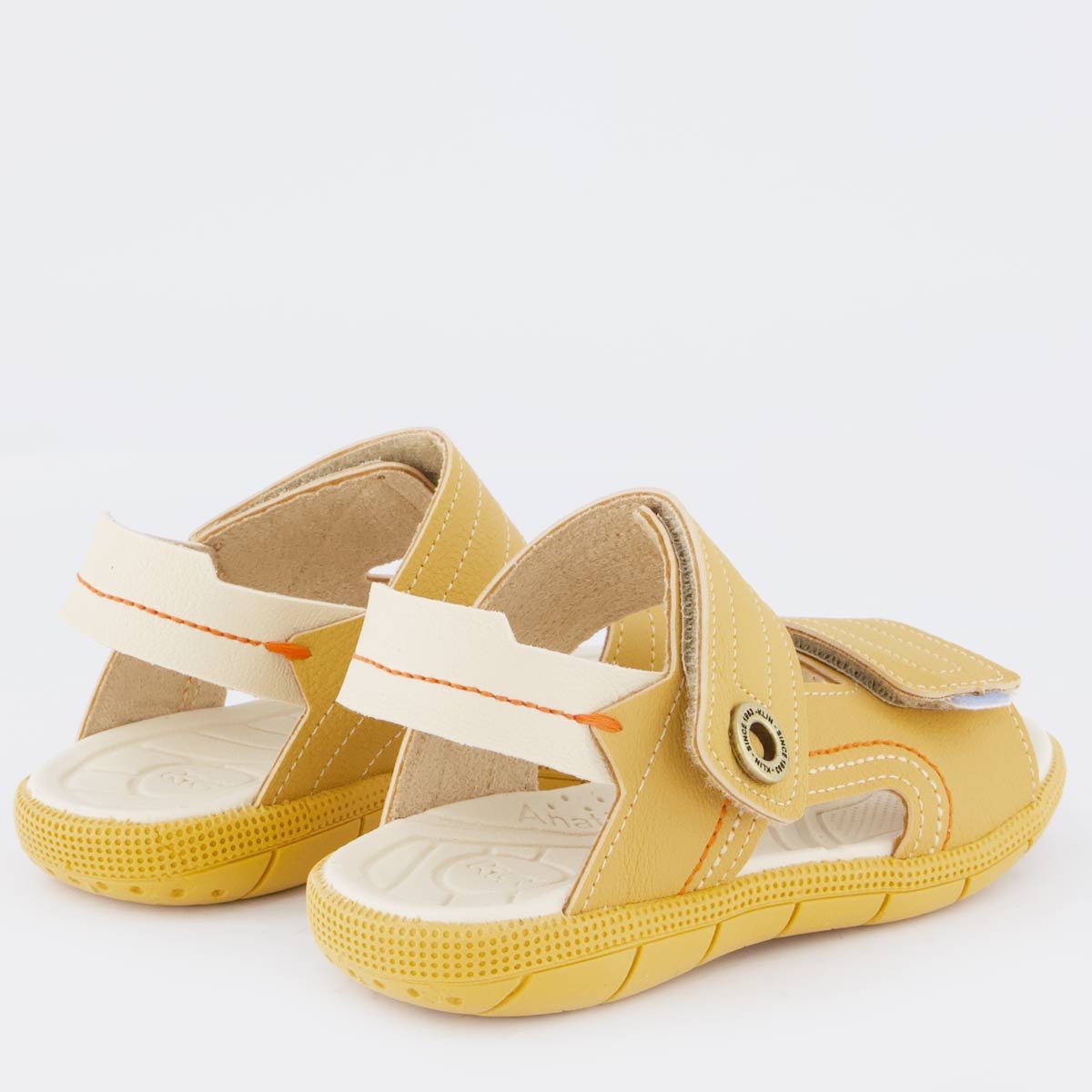 Sandália Klin Tic Tac Infantil Marrom e Bege Amarelo 3