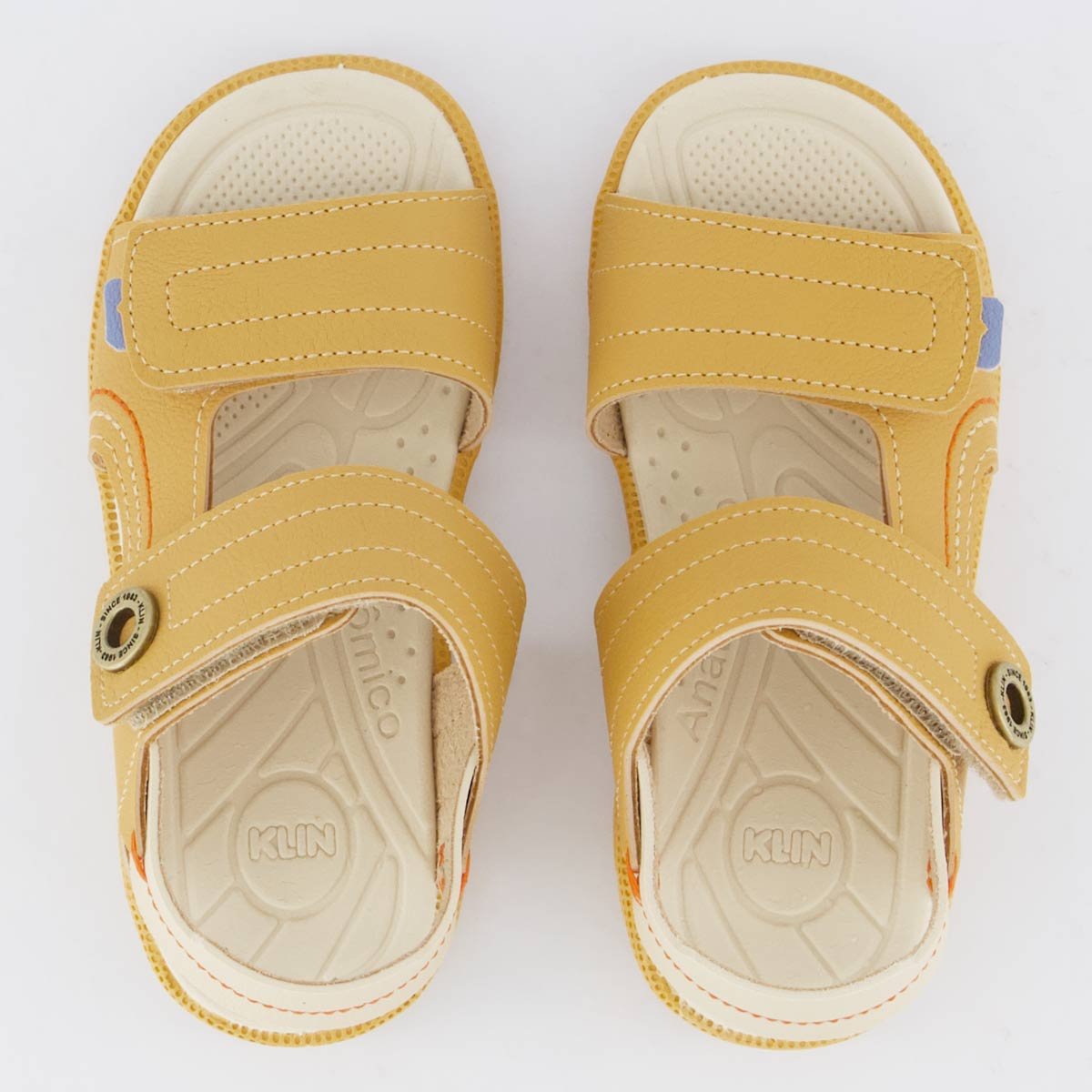Sandália Klin Tic Tac Infantil Marrom e Bege Amarelo 4