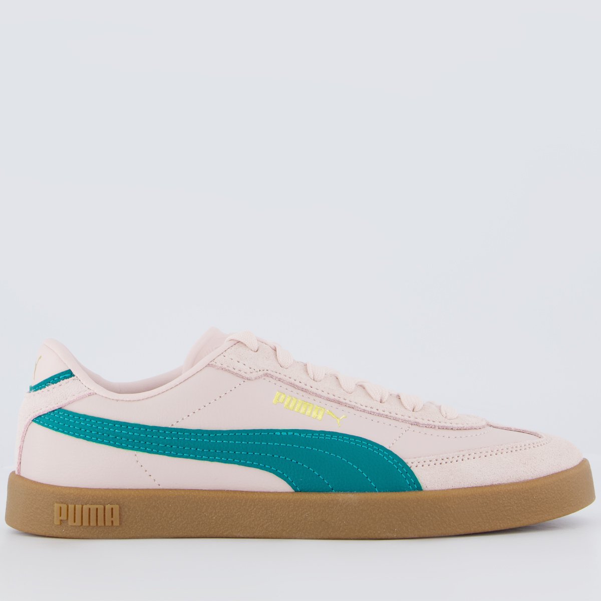 Tênis Puma Club II Feminino Rosa e Verde Bege 1