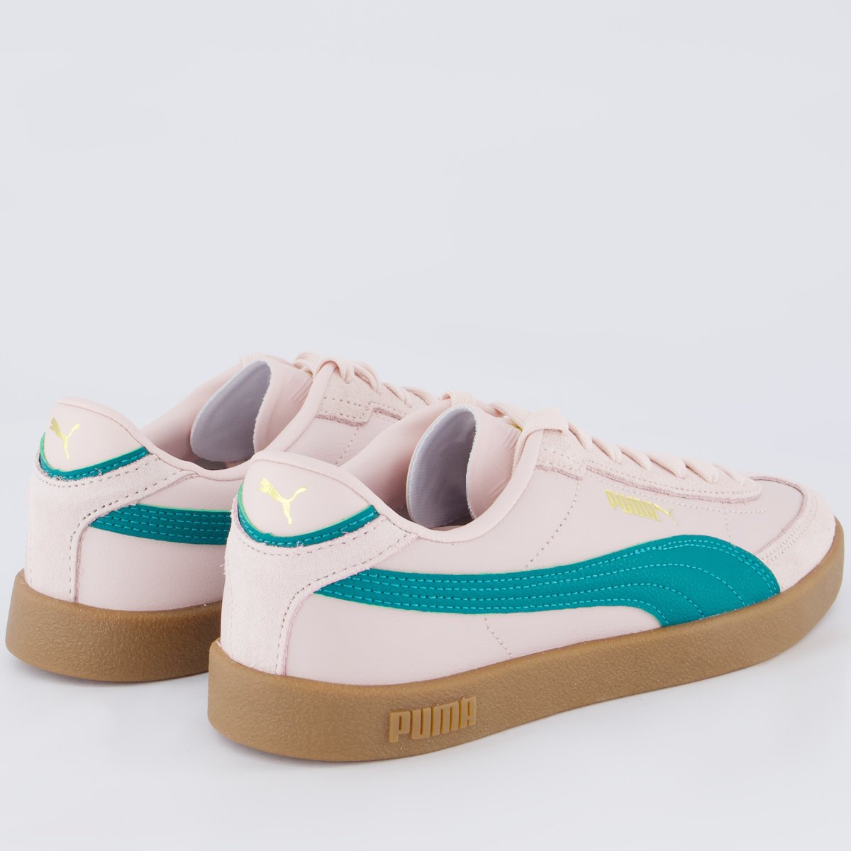 Tênis Puma Club II Feminino Rosa e Verde Bege 3