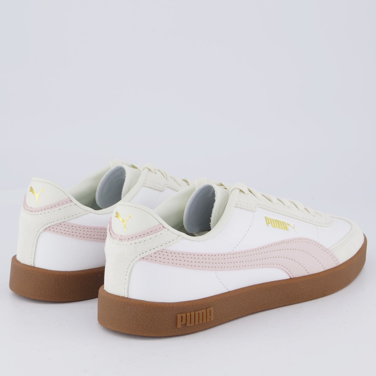 Tênis Puma Club II Feminino Branco e Rosa Branco/Bege 3
