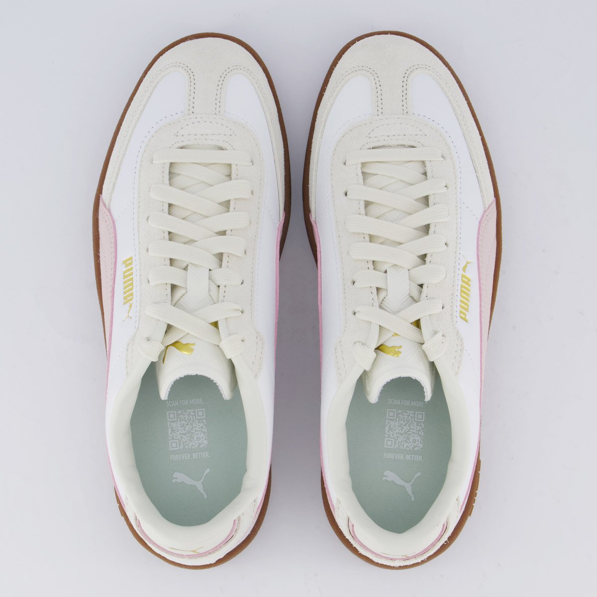 Tênis Puma Club II Feminino Branco e Rosa Branco/Bege 4