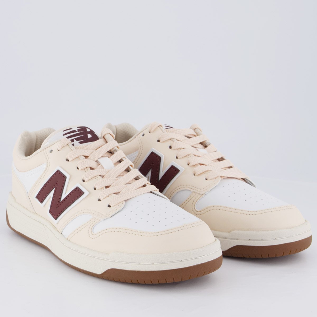 Tênis New Balance 480 Low Rosa Claro Bege/Vinho 2