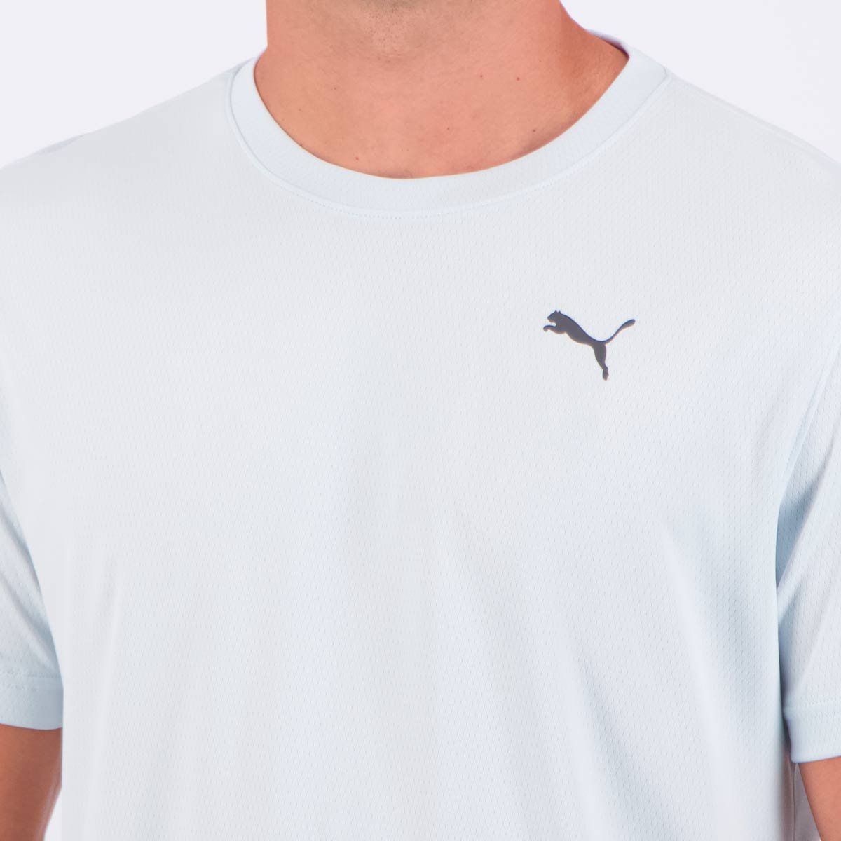 Camiseta Puma Graphics Running Azul Claro Branco 5