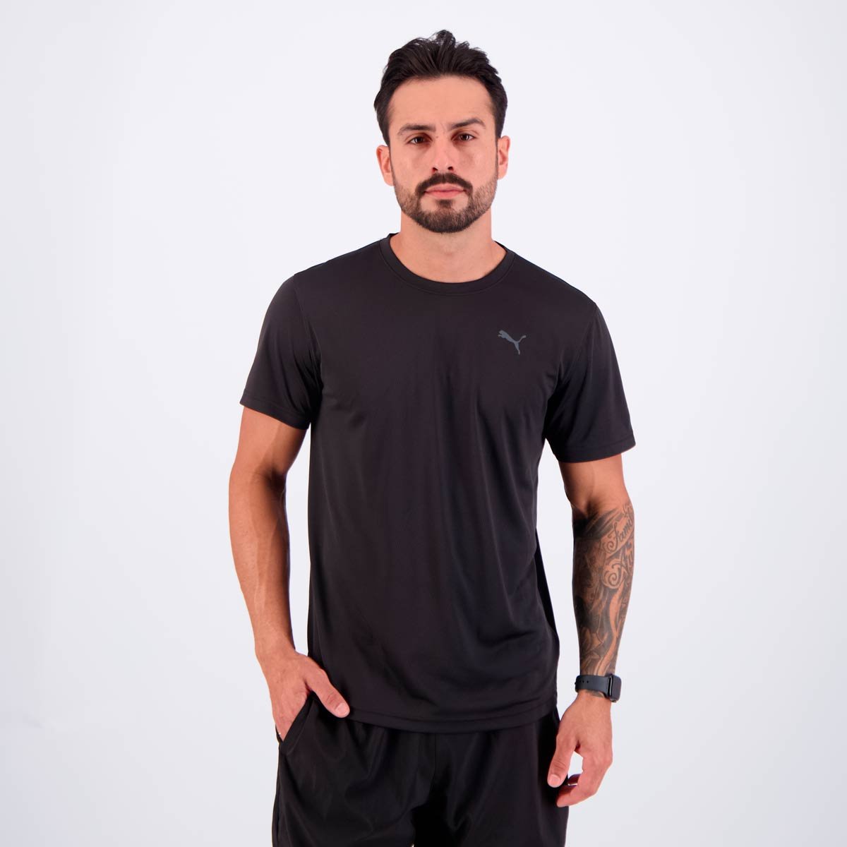 Camiseta Puma Graphics Running Preta Preto 1