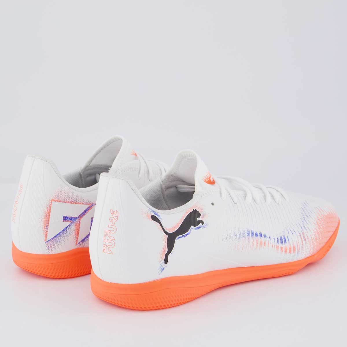 Chuteira Puma Future 8 Play IT Futsal Branca e Laranja Branco/Laranja 3