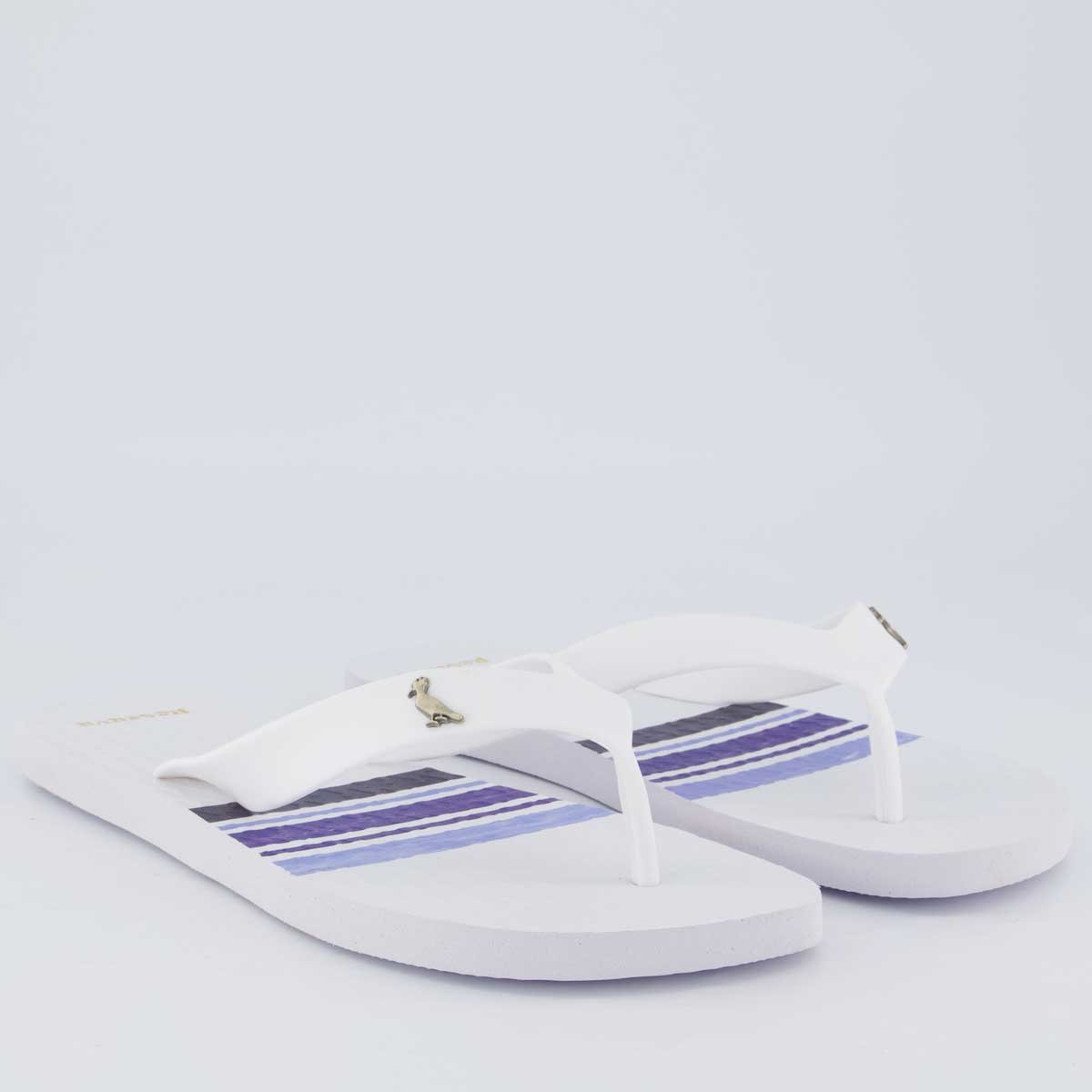 Chinelo Reserva Watercolors Stripes Branco Branco 3