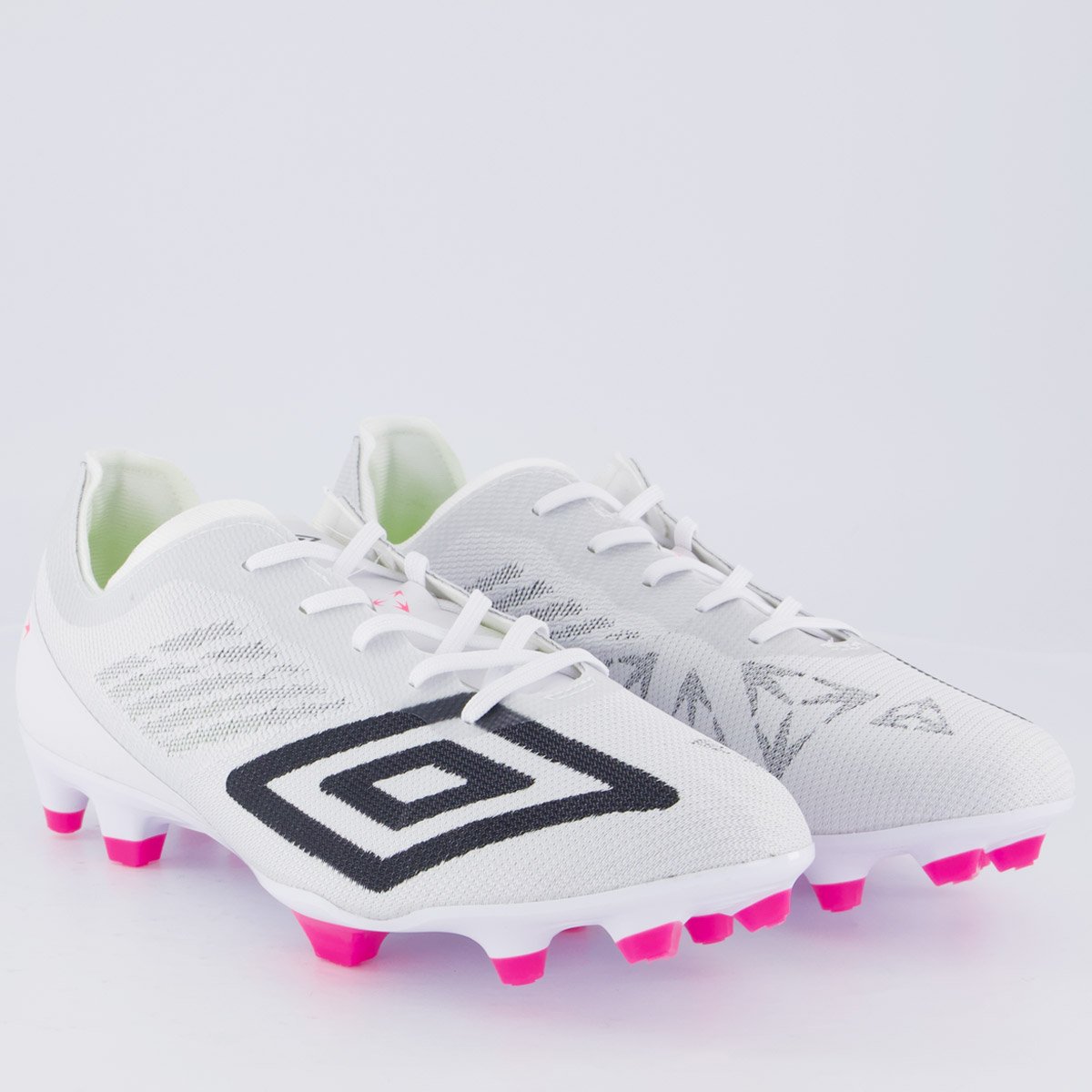 Chuteira Umbro Velocita Décimo Premier Campo Branca e Rosa Branco 2