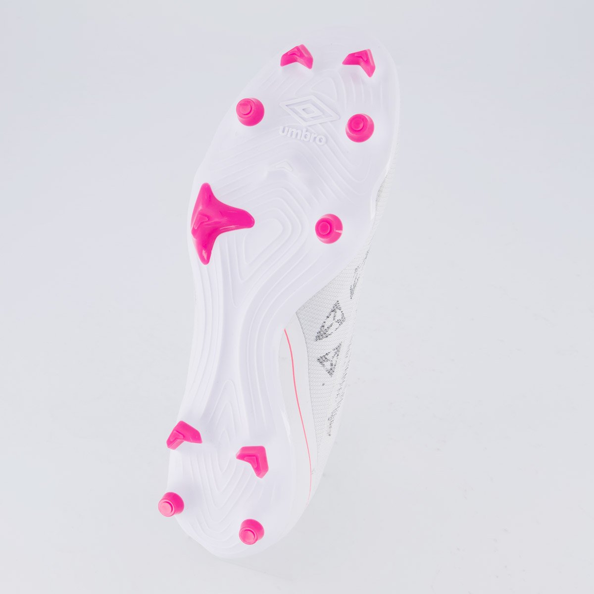 Chuteira Umbro Velocita Décimo Premier Campo Branca e Rosa Branco 5