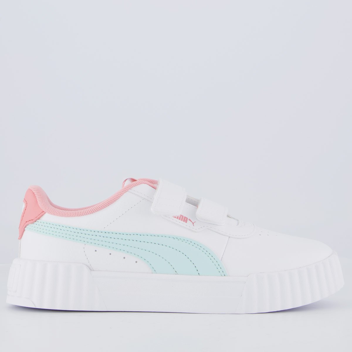 Tênis Puma Carina 3.0 V Juvenil Branco e Azul