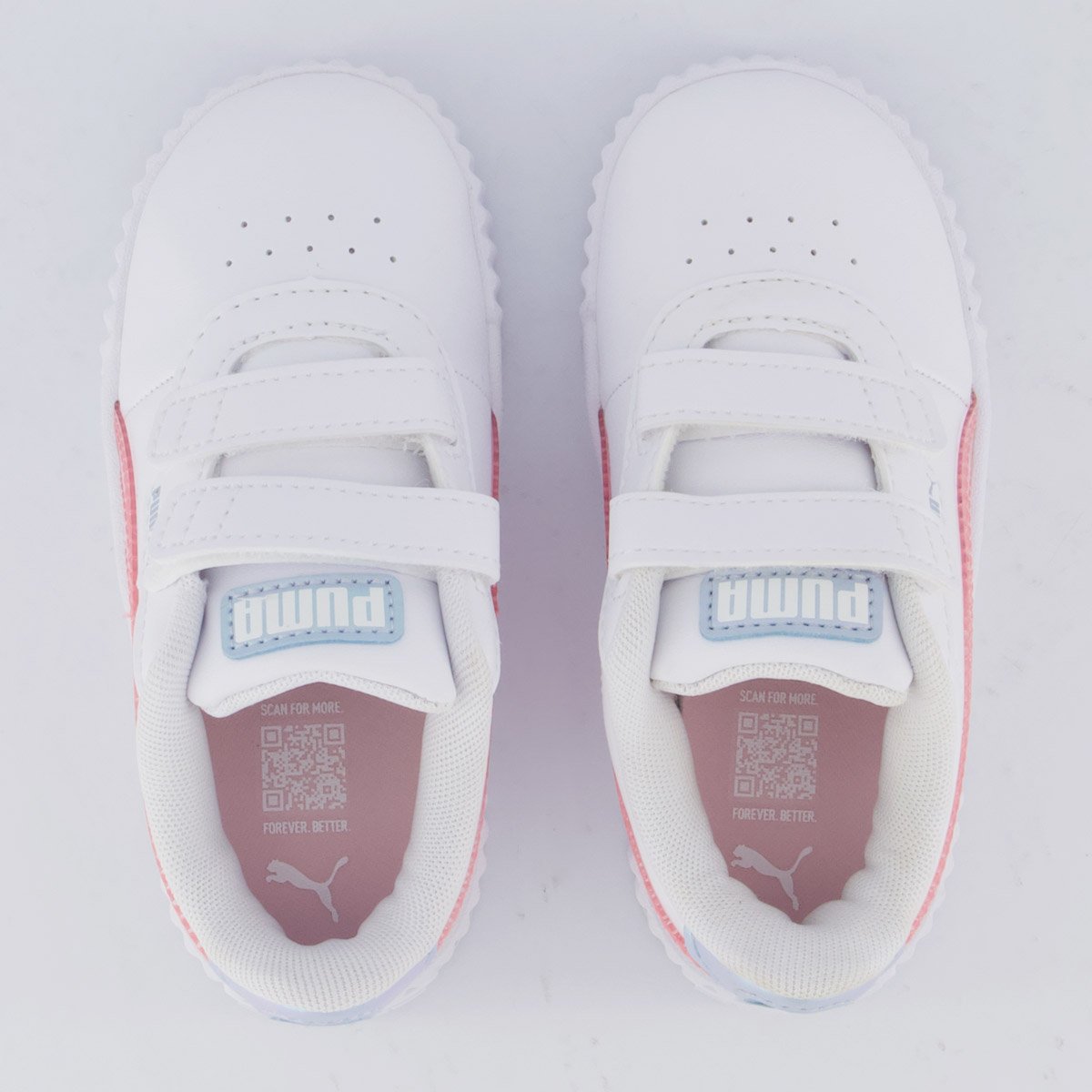 Tênis Puma Carina 3.0 Blurry Dreams V Infantil Branco e Rosa Branco 4