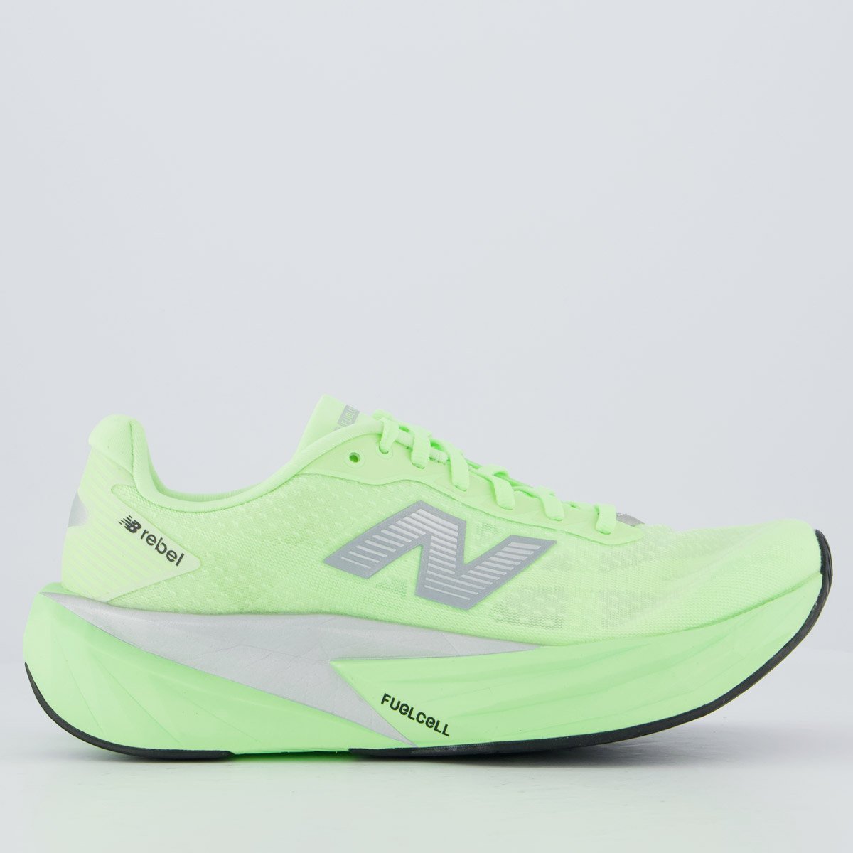 Tênis New Balance Fuelcell Rebel V5 Verde e Prata