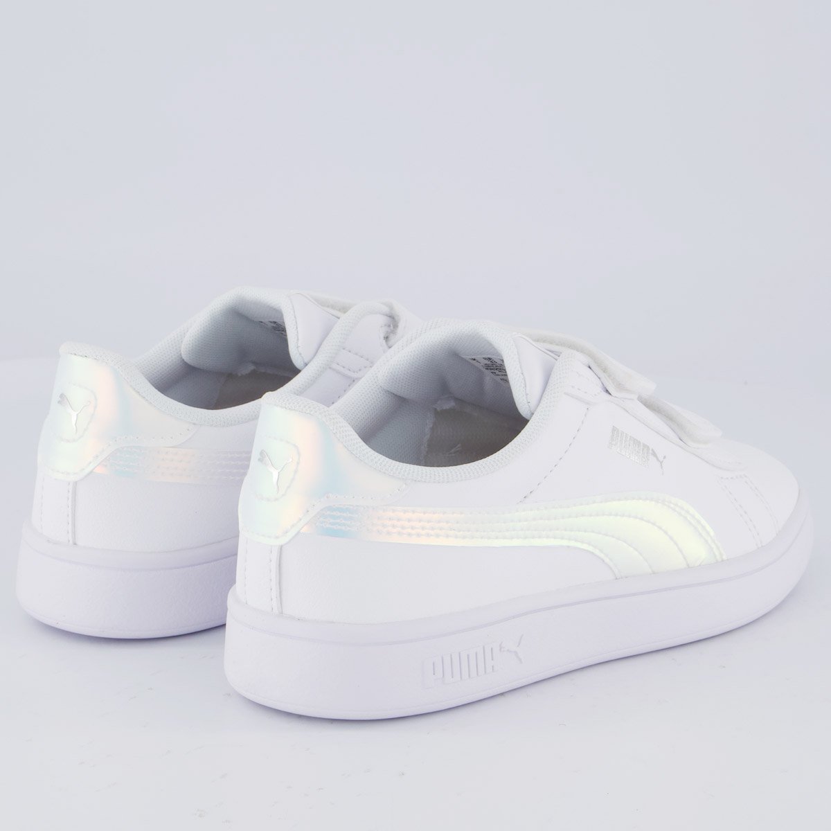 Tênis Puma Smash 3.0 Holo 2.0 Juvenil Branco Branco 3