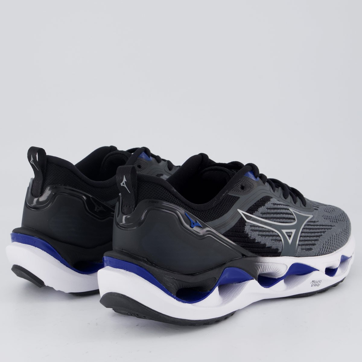Tênis Mizuno Wave Stratos 3 Cinza e Azul Cinza/Preto 3