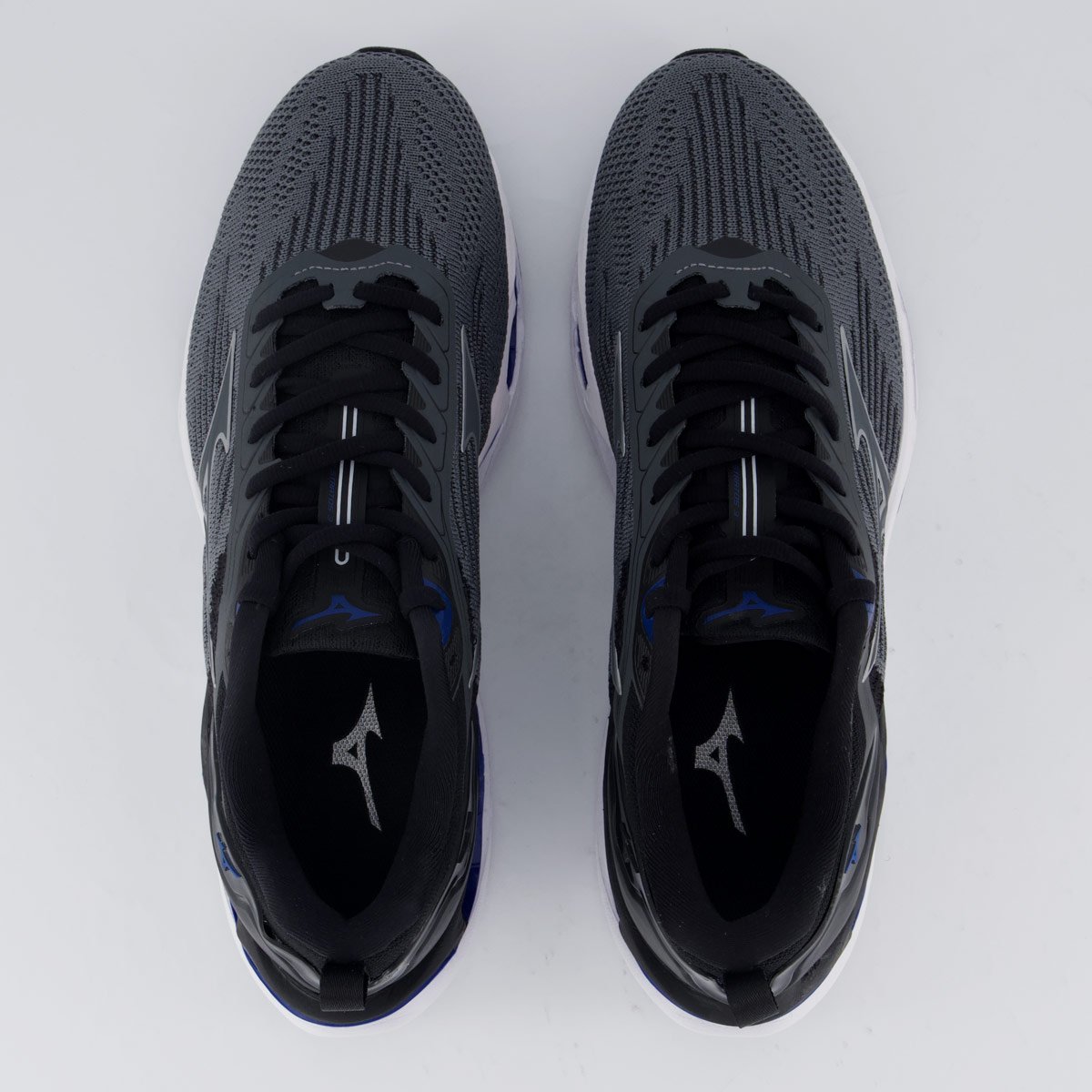 Tênis Mizuno Wave Stratos 3 Cinza e Azul Cinza/Preto 4