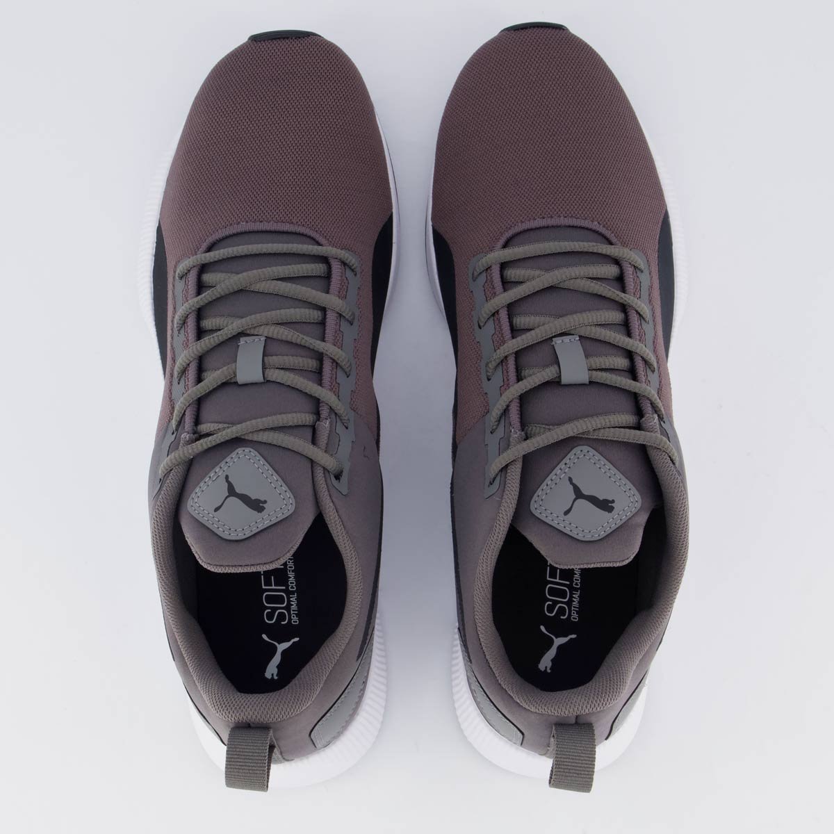 Tenis Puma Flyer Runner Mesh BDP Cinza e Preto Marrom 4