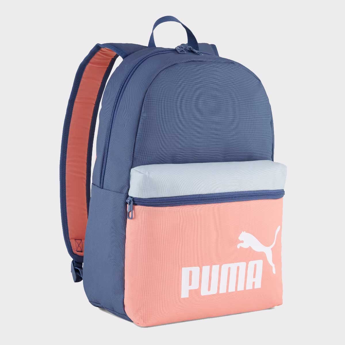 Mochila Puma Phase Colorblock Roxa e Rosa Azul/Salmão 1