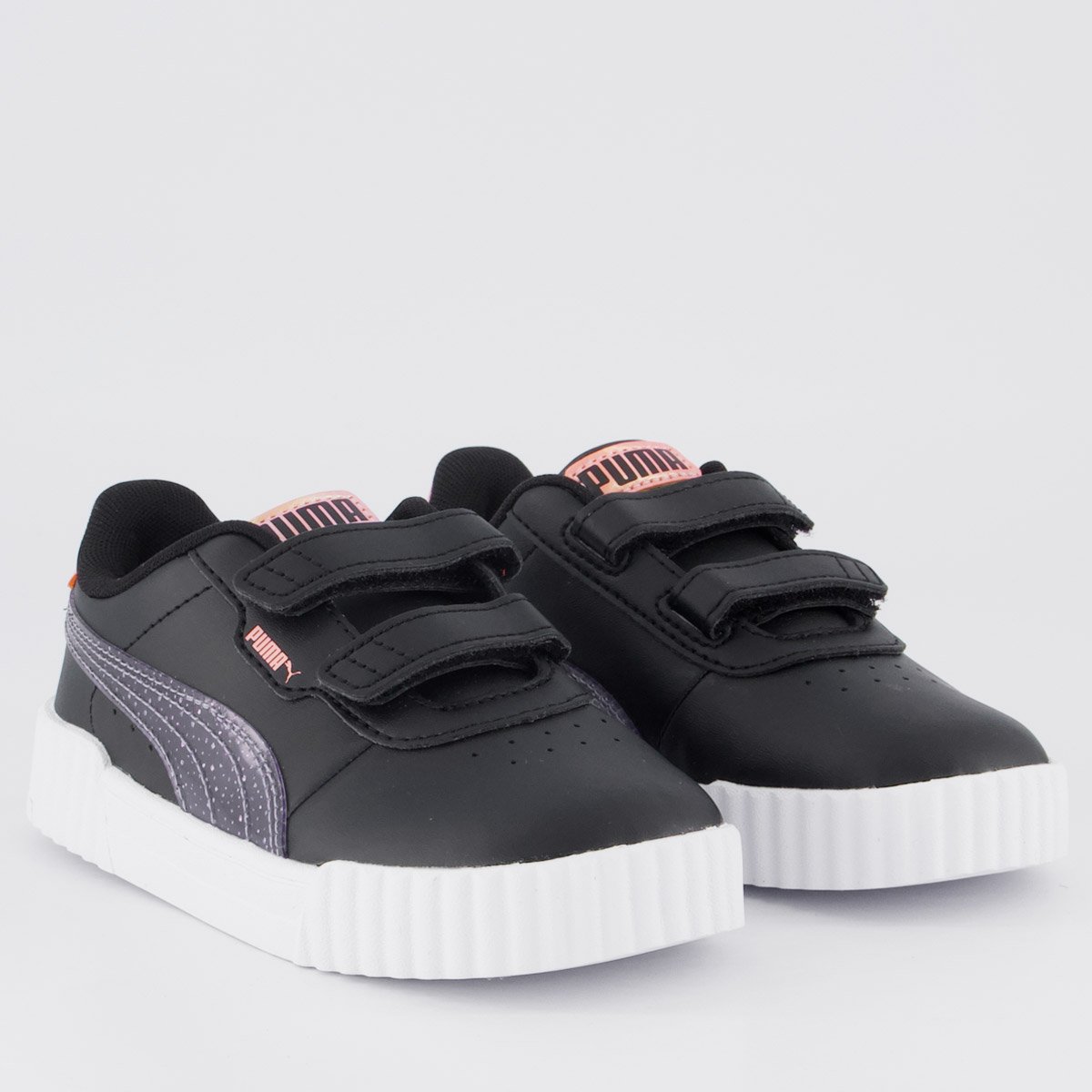 Tenis Puma Carina 3.0 Blurry Dreams V Infantil Preto e Branco Preto 2