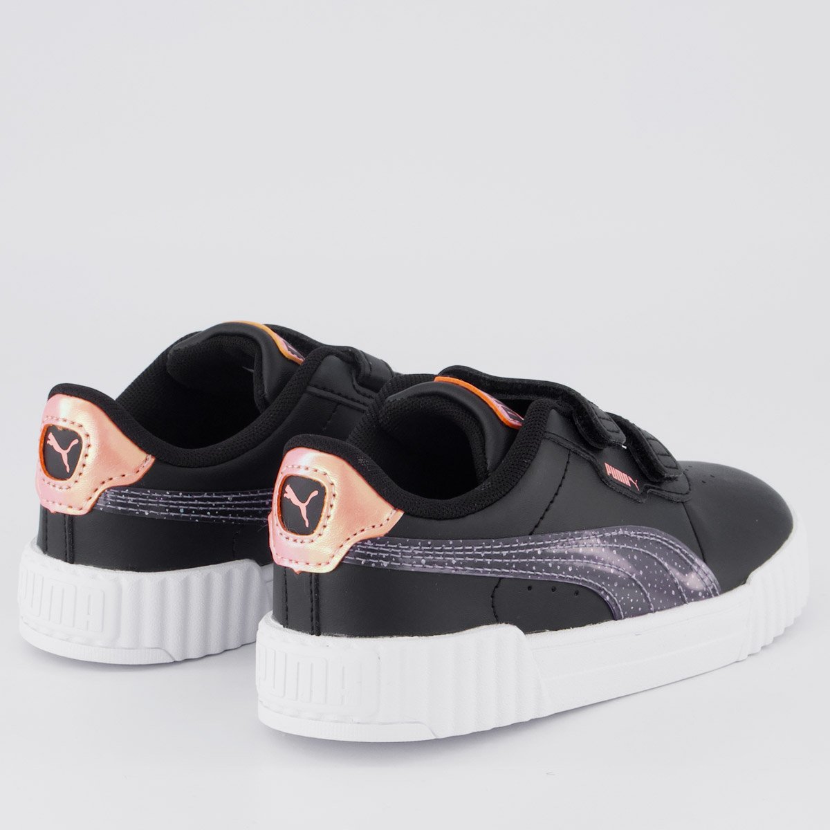 Tenis Puma Carina 3.0 Blurry Dreams V Infantil Preto e Branco Preto 3