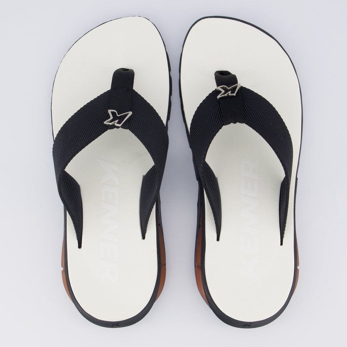 Chinelo Kenner Orak Branco e Preto Preto 1