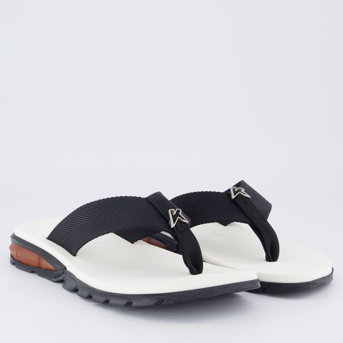 Chinelo Kenner Orak Branco e Preto Preto 3