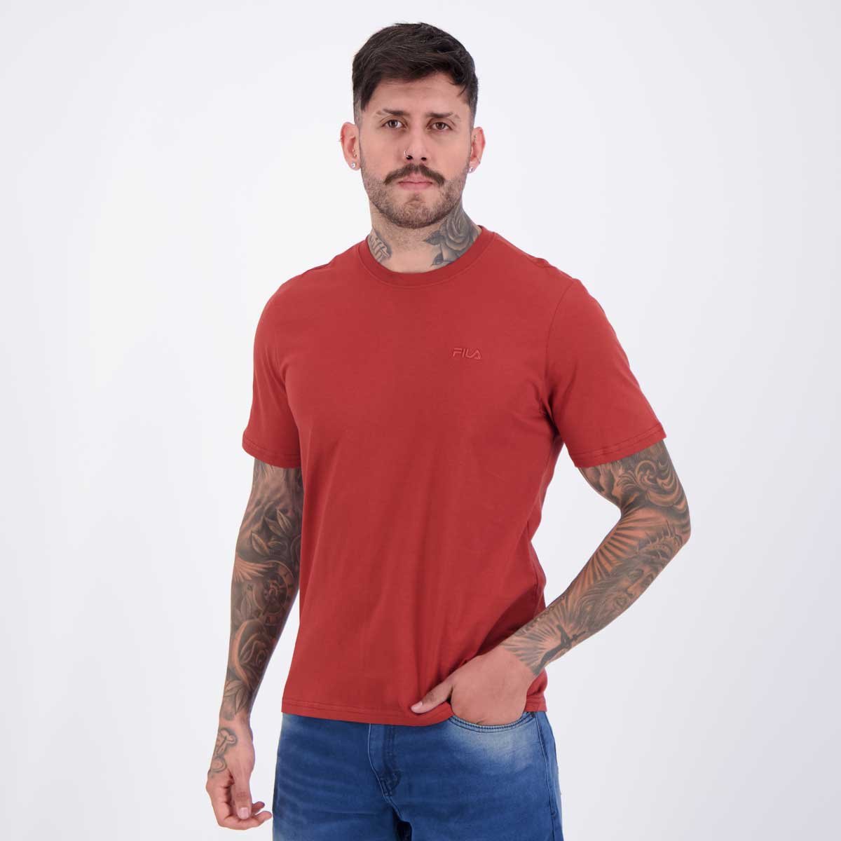 Camiseta Fila Regular Classic Bordô Bordô 3