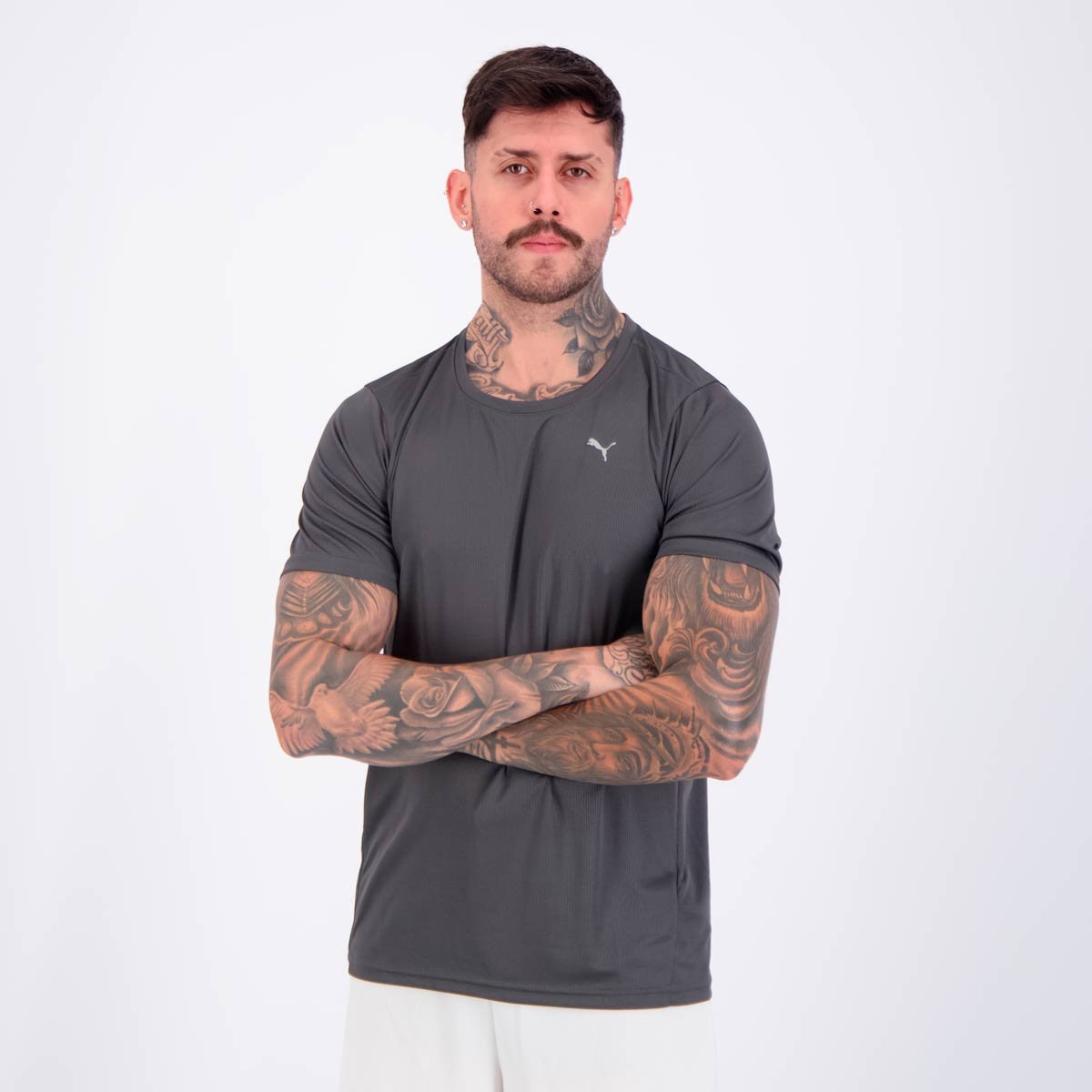 Camiseta Puma Performance SS Cinza Escuro Cinza 3