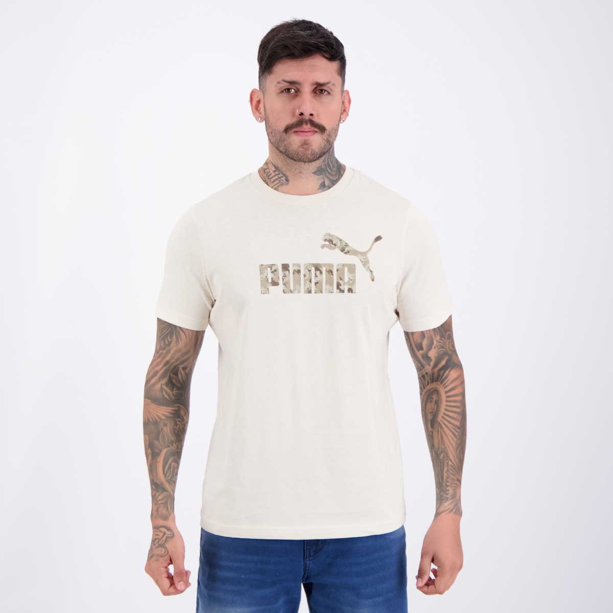 Camiseta Puma ESS Camo Bege Bege 1