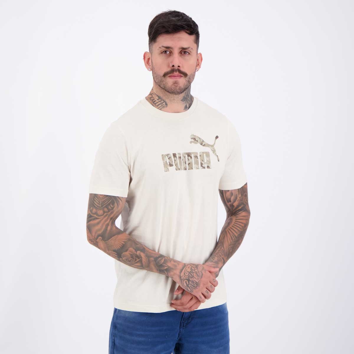 Camiseta Puma ESS Camo Bege Bege 2