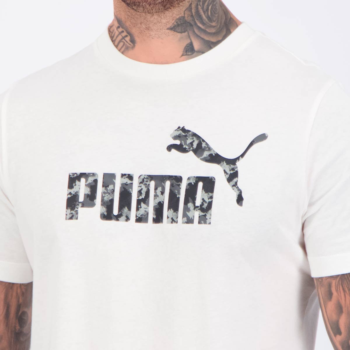 Camiseta Puma Essentials Camo Tee Branca Branco 5
