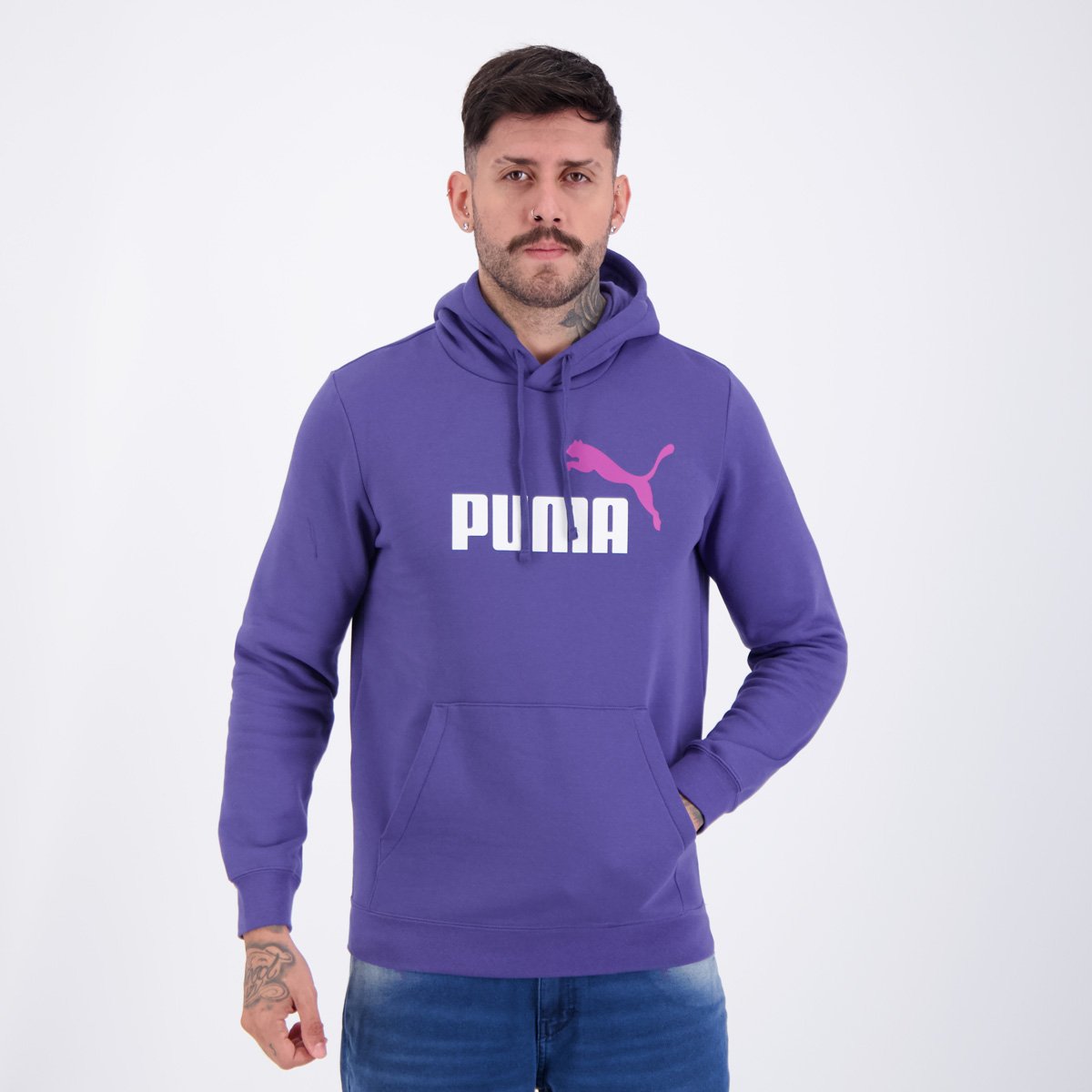 Moletom Puma Essentials 2 Color No.1 Logo Hoodie FL Roxo