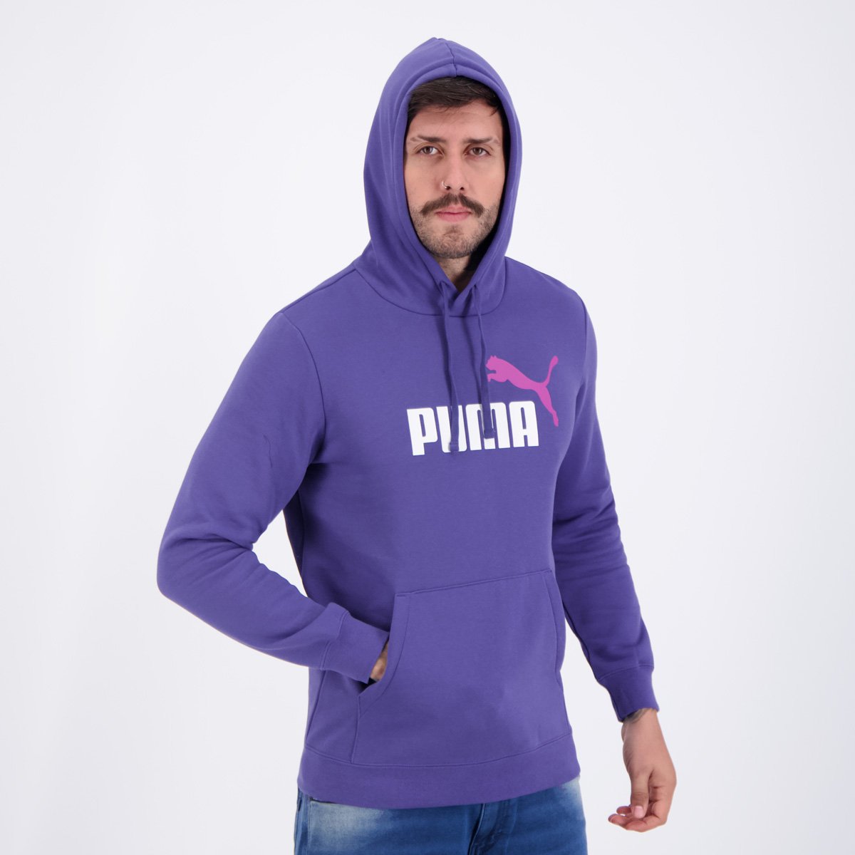 Moletom Puma Essentials 2 Color No.1 Logo Hoodie FL Roxo Roxo 2