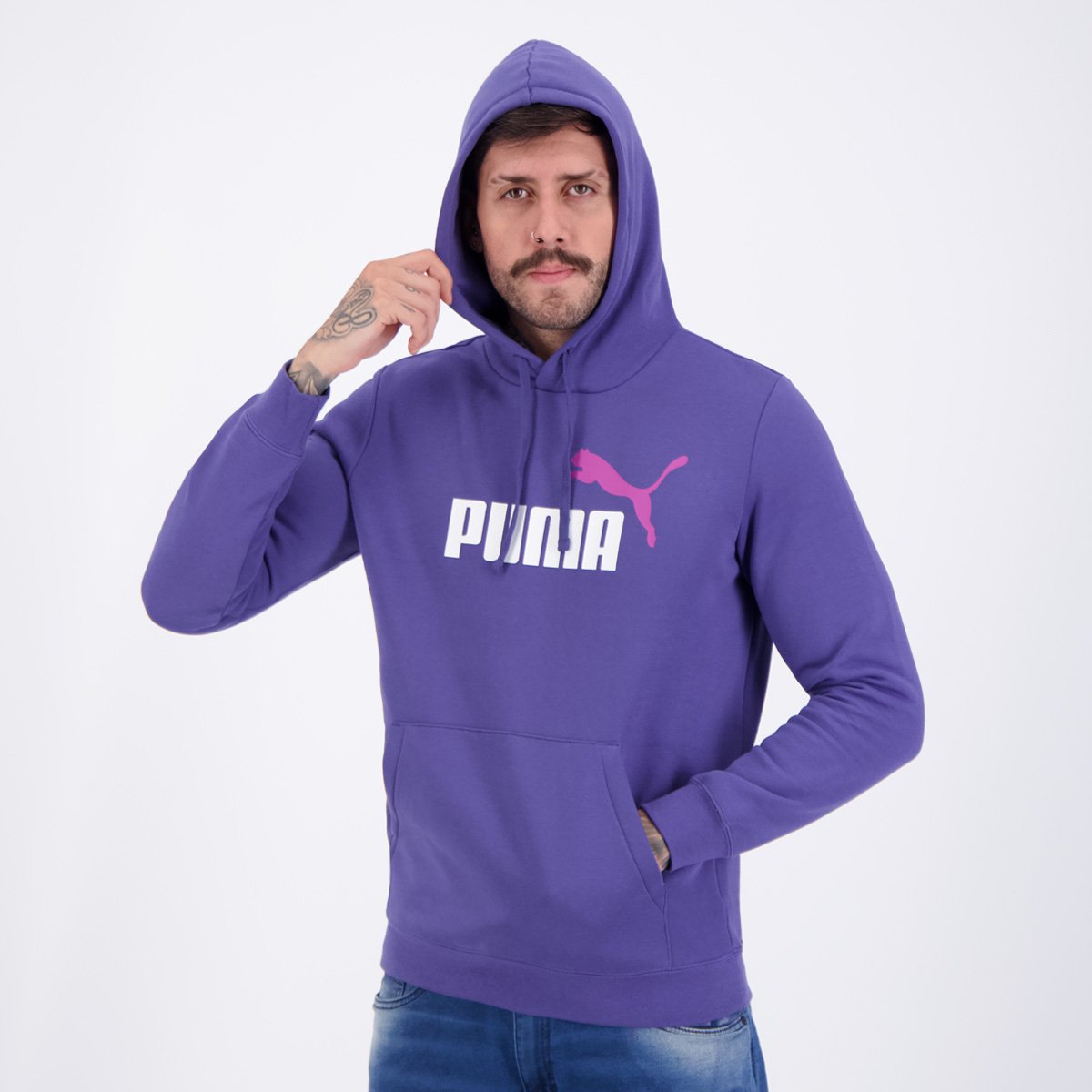 Moletom Puma Essentials 2 Color No.1 Logo Hoodie FL Roxo Roxo 3