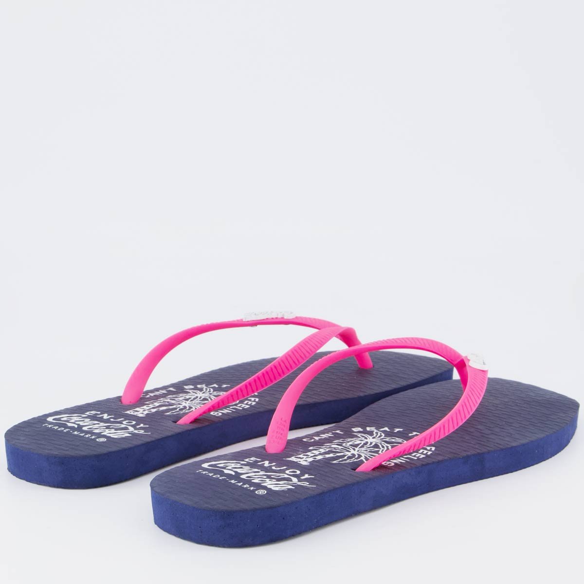 Chinelo Coca Cola Square Feeling Feminino Marinho e Pink Rosa 4