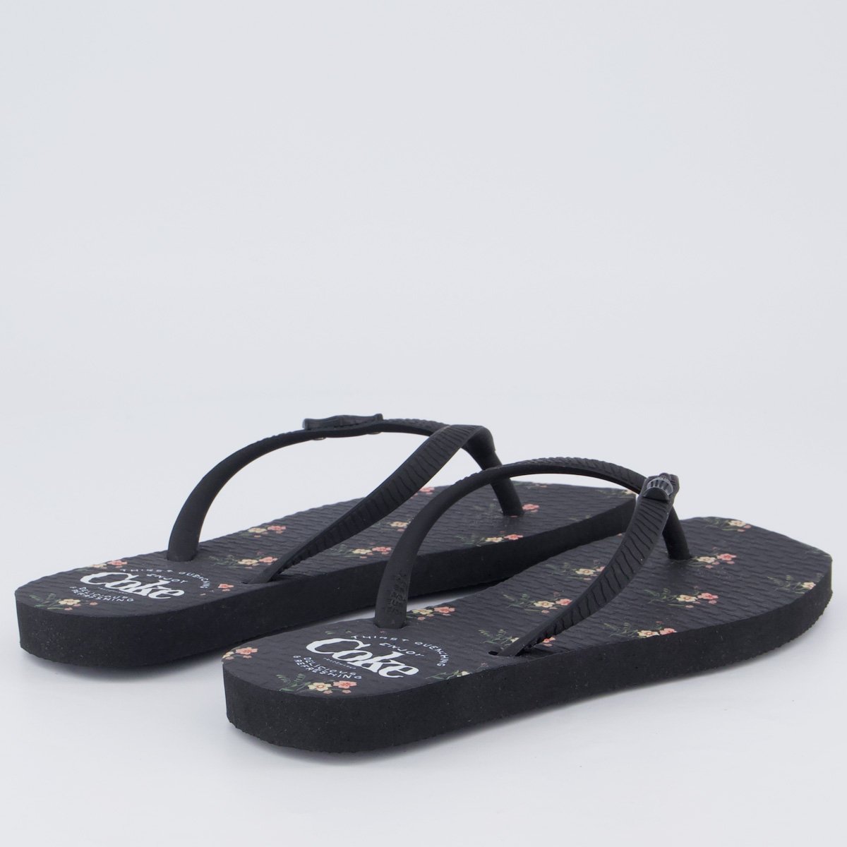 Chinelo Coca Cola Square Meli Feminino Preto Preto 4