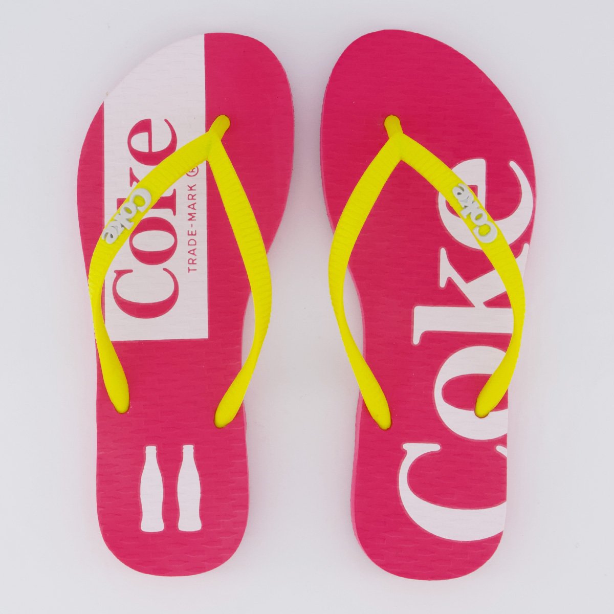 Chinelo Coca Cola Akaroa Feminino Pink e Amarelo