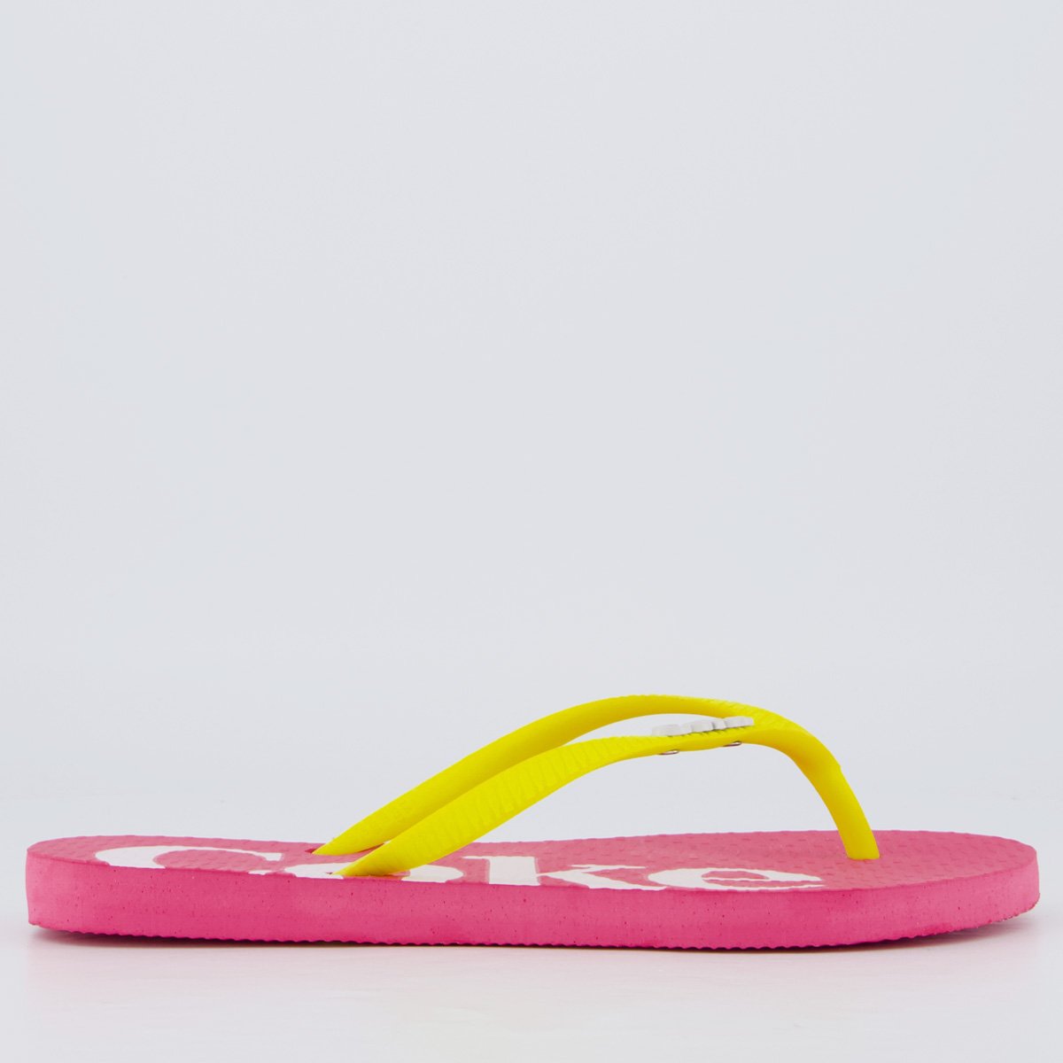 Chinelo Coca Cola Akaroa Feminino Pink e Amarelo Amarelo 2