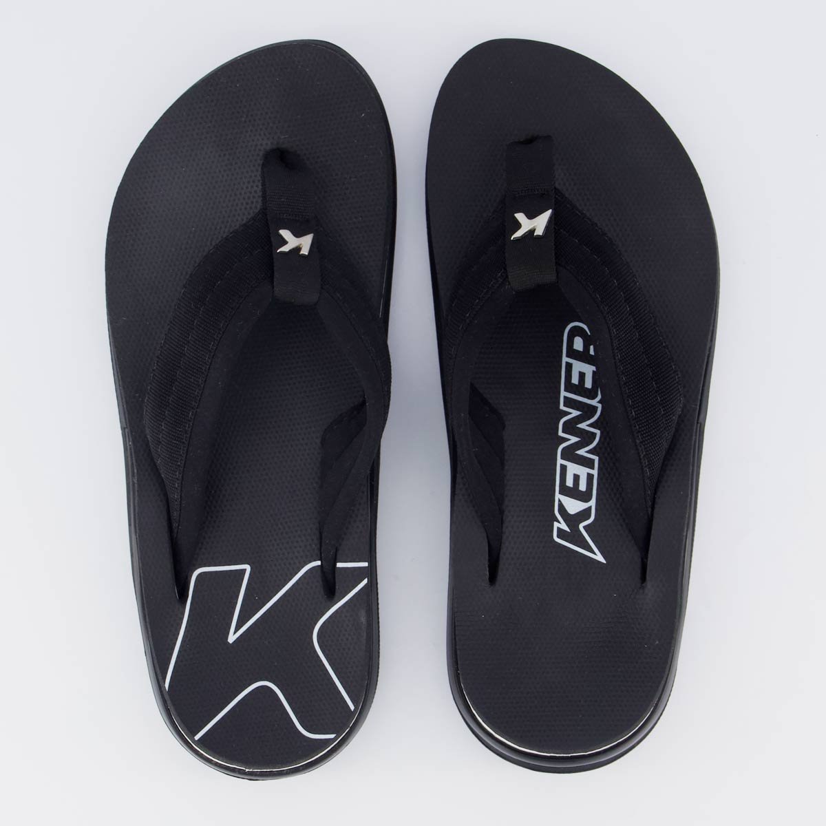 Chinelo Kenner X-Gel Confort Preto e Branco Preto 1