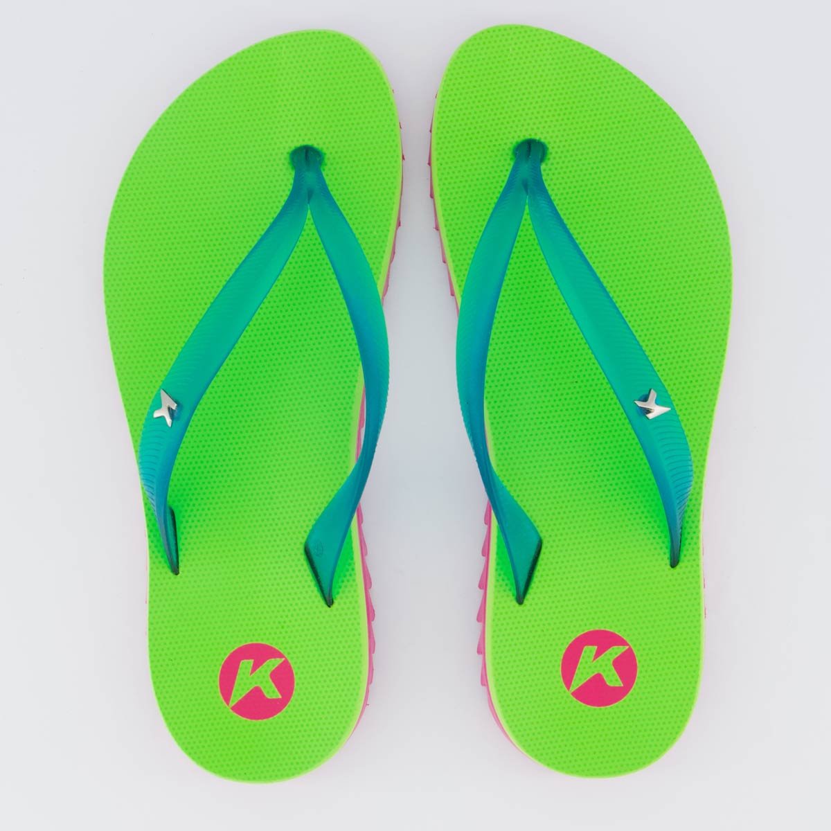 Chinelo Kenner Ibiza Pro Feminino Verde e Rosa