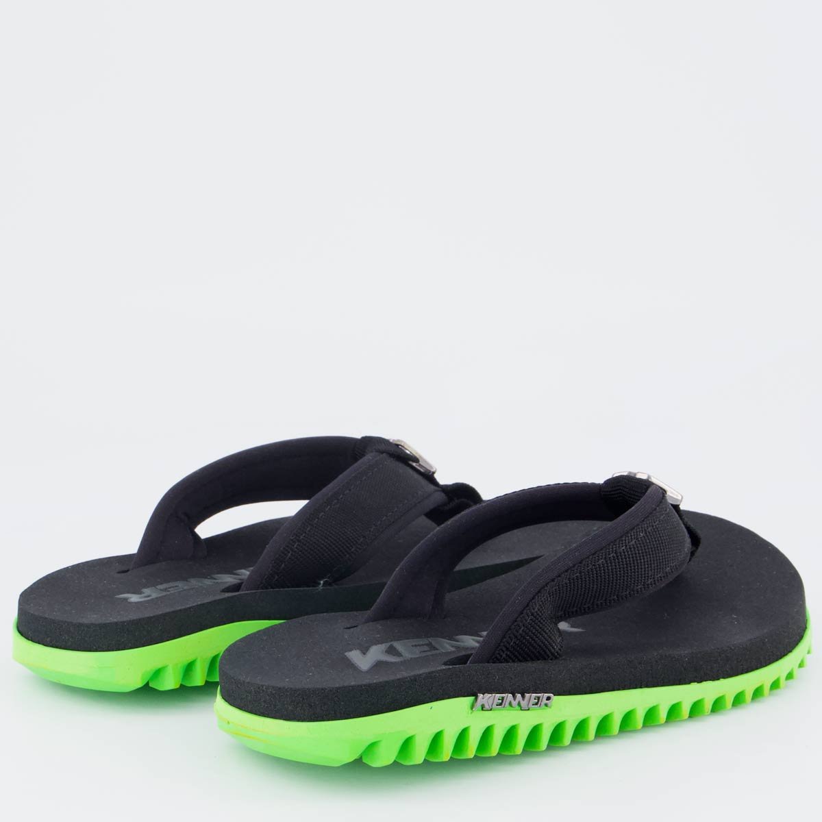 Chinelo Kenner Kivah Cushy Juvenil Preto e Verde Preto 4