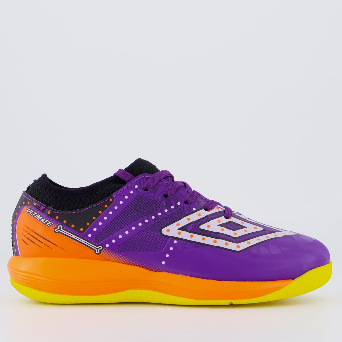 Chuteira Umbro Ultimate JR Día de Los Muertos Futsal Juvenil Roxa Roxo 1