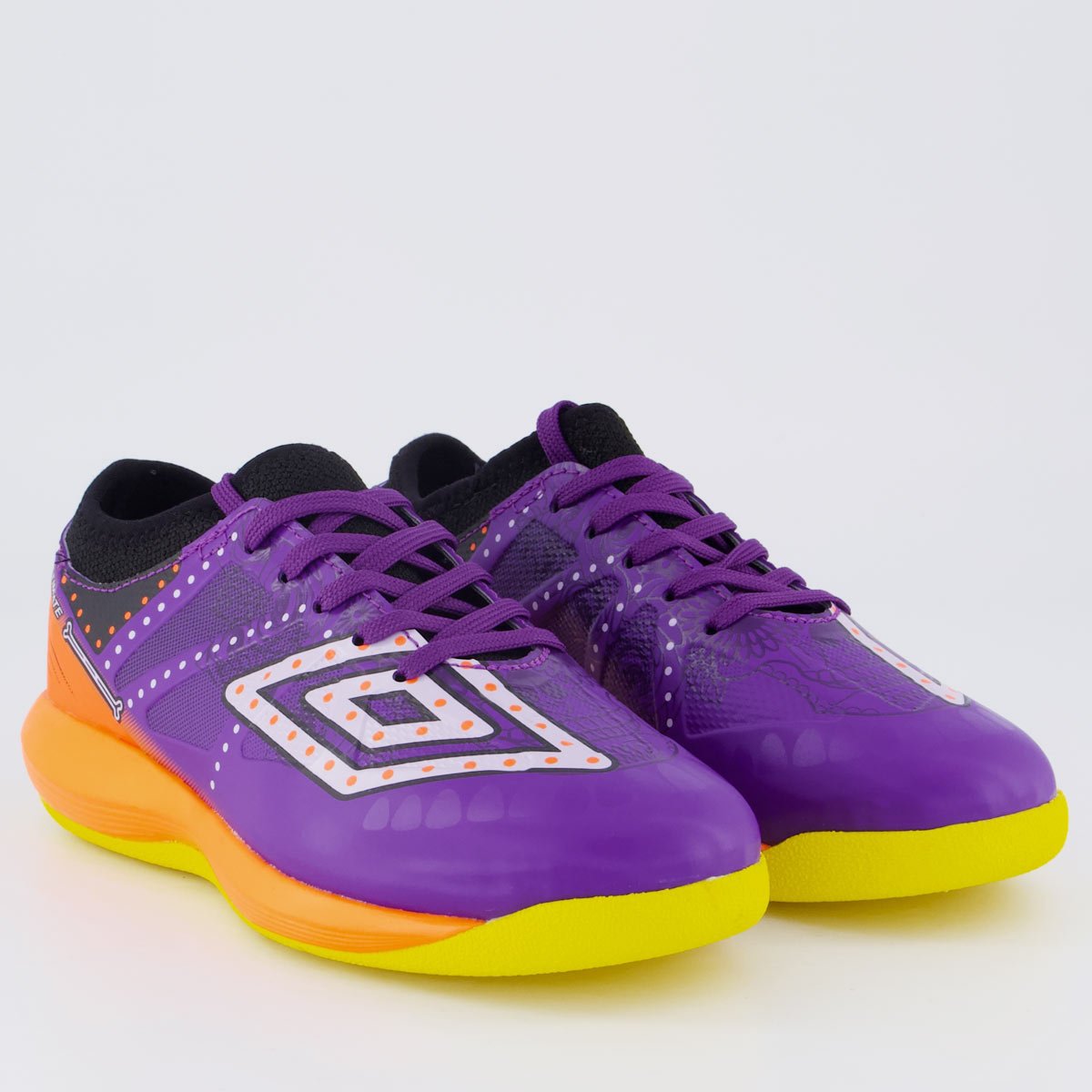 Chuteira Umbro Ultimate JR Día de Los Muertos Futsal Juvenil Roxa Roxo 3