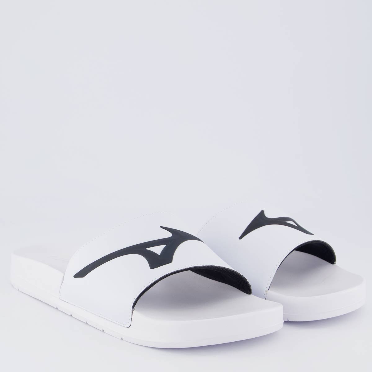 Chinelo Mizuno Slide Basic Branco e Preto Branco 3