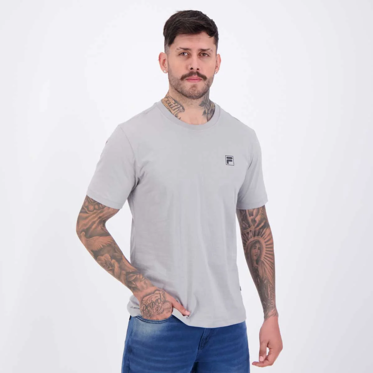 Camiseta Fila Comfort Classic Cinza Cinza 2