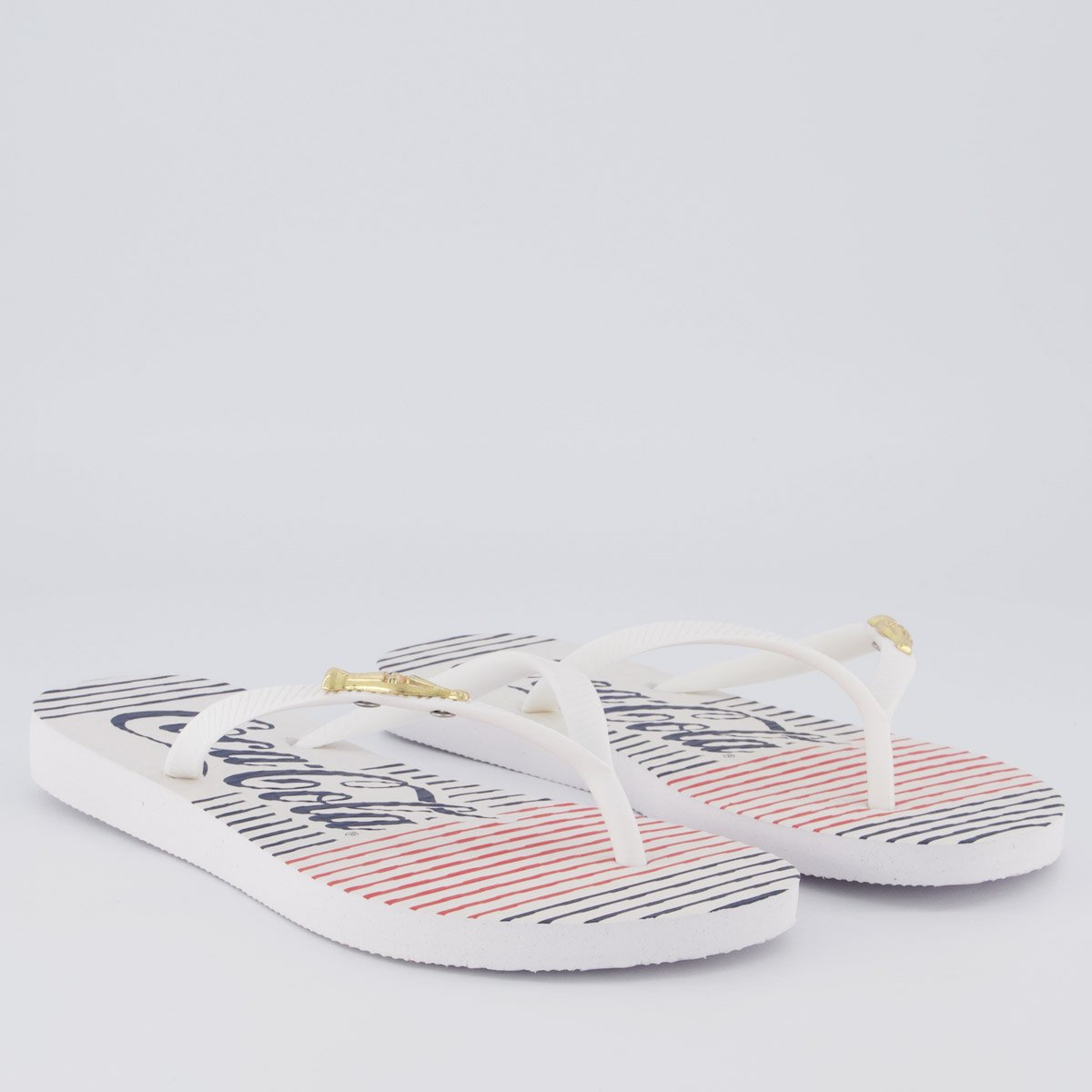 Chinelo Coca Cola Classic Lines Feminino Branco Branco 3