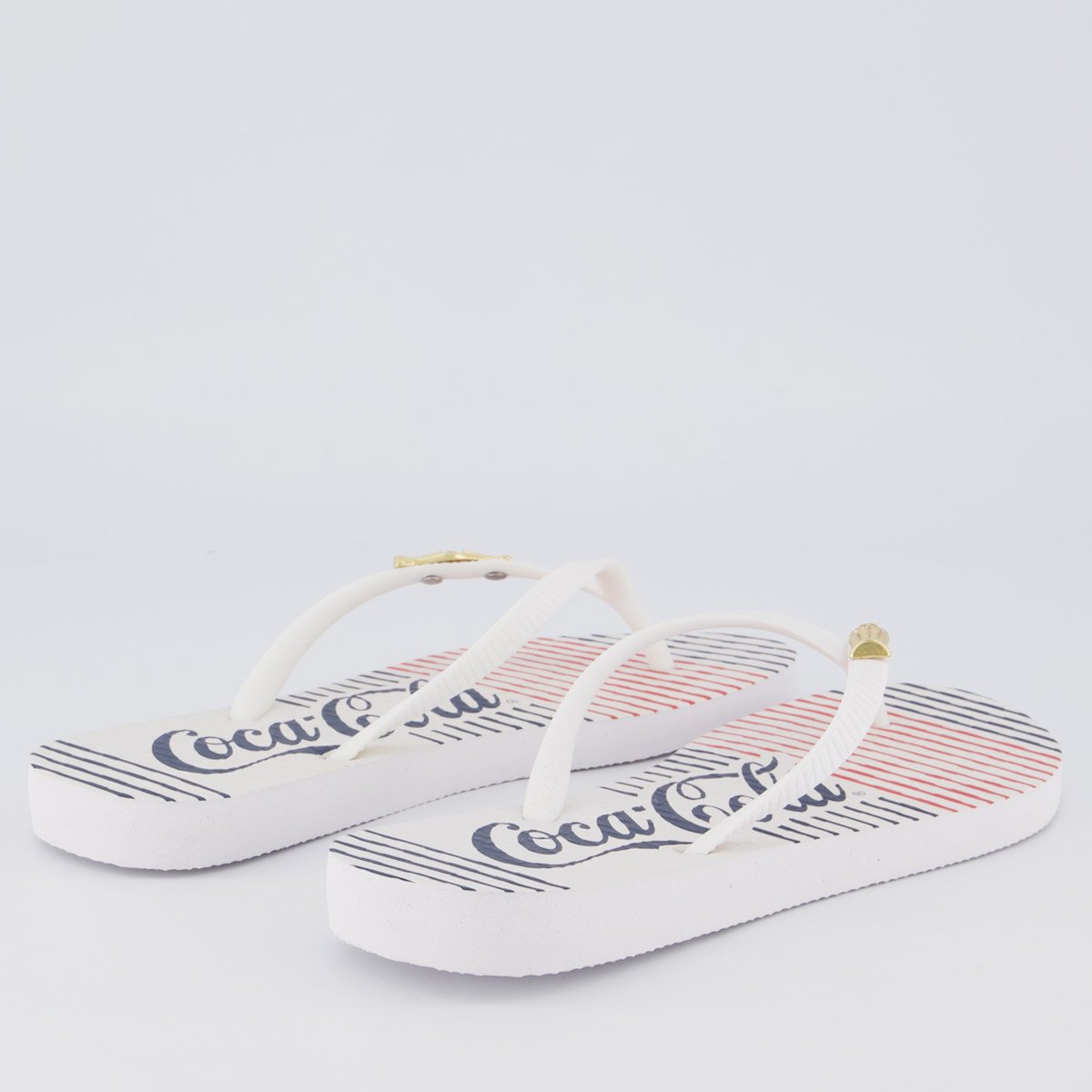 Chinelo Coca Cola Classic Lines Feminino Branco Branco 4